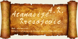 Atanasije Kresojević vizit kartica